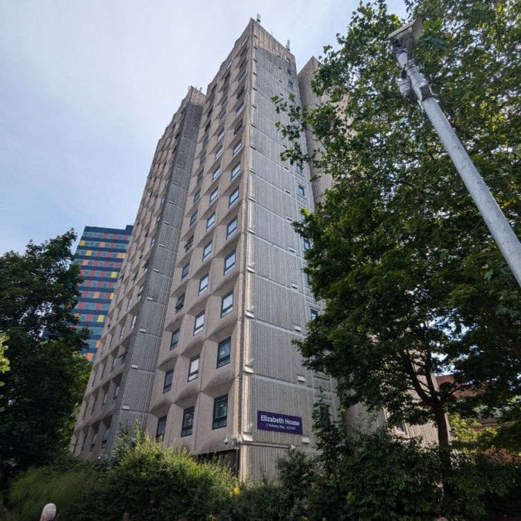 Fire Safety for High Rise Buildings - External view of Elizabeth House - Leicester.