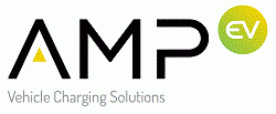 White background with the letter AMP EV and Vehicle Charging Solutions